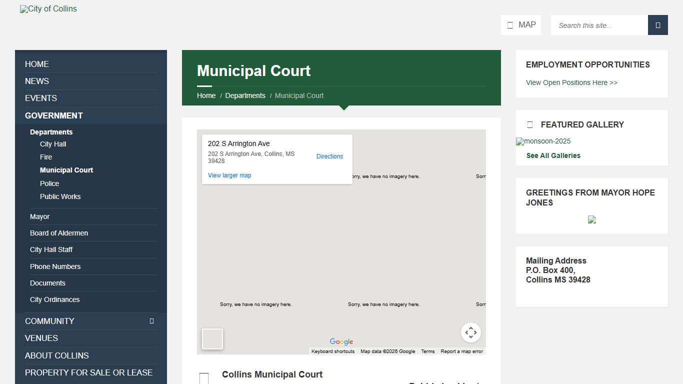 Municipal Court – City of Collins